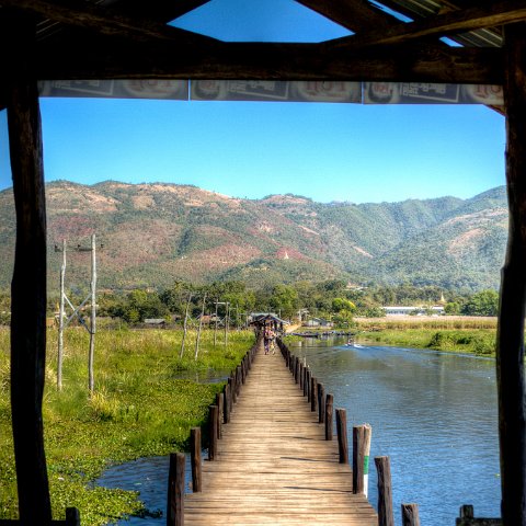Pier in Inle Lake : Birma, Yangon, myanmar, selectie Birma