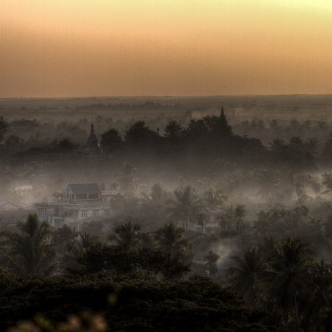 Sunset Mrauk-U : Birma, Yangon, myanmar, selectie Birma
