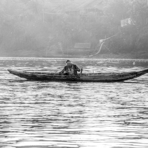 Live on river near Mrauk-U : Birma, Black&White, Yangon, hdr result, myanmar, zwart wit
