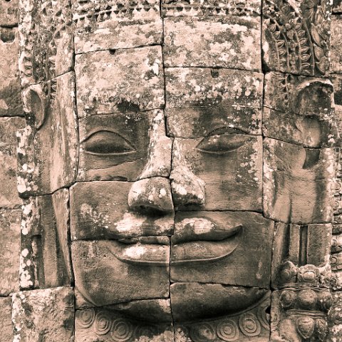 Faces Bayon  Cambodja 2006 Siem Reap. : Cambodia 2006 Ankor wat Angkor Thom Temple complex
